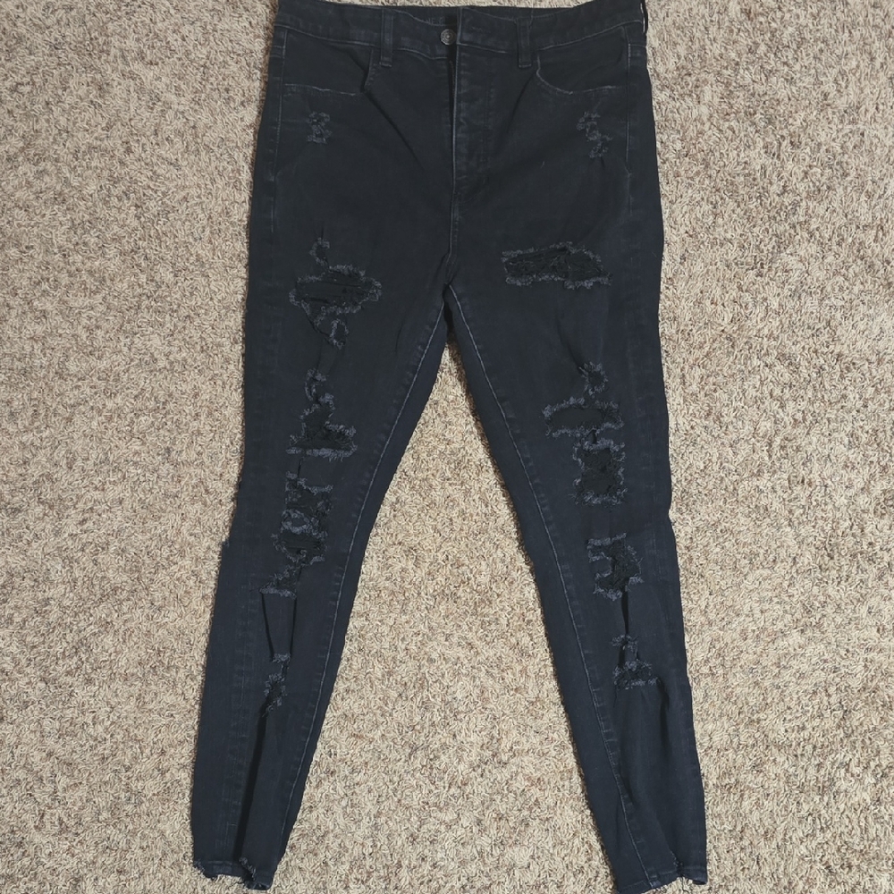 American Eagle Outfitters Ripped Black Skinny Jeans